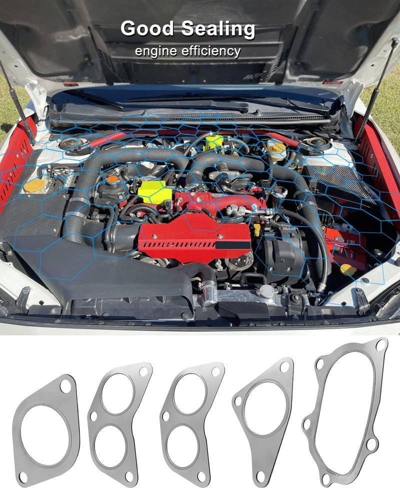 QAGGUM Exhaust Manifold Gasket Kit Up Down Pipe Fit for Subaru WRX Xt Sti Gt Replace 14038AA000 44022AA180 - Image 4